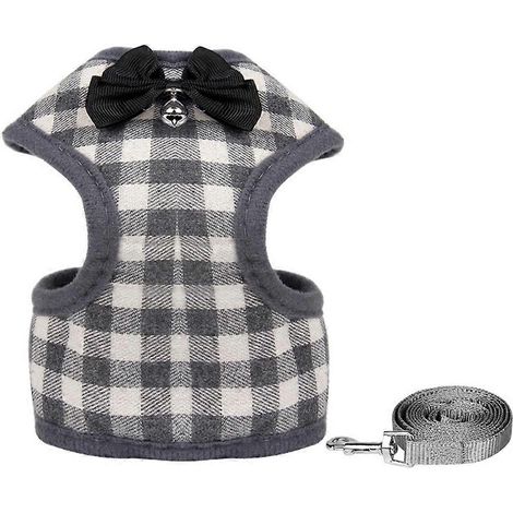 Sangle de poitrine pour animaux de compagnie, corde de traction pour animaux de compagnie, vêtements pour chats, corde pour chats, chaîne pour chiens, gilet, sangle de poitrine avec nœud papillon - Gr (1/5)