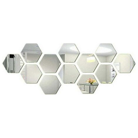 Set mit 12 dreidimensionalen sechseckigen Acrylaufklebern zur Innendekoration, individuellen Wandgestaltung und künstlerischen Inneneinrichtung. (1/4)