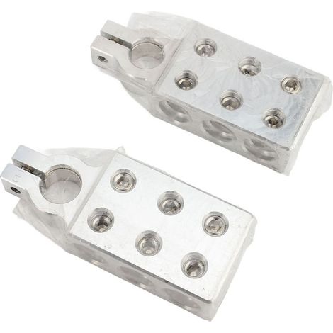 Borne de batterie à 6 voies, 2 pièces, connecteur Compact et universel en alliage d'aluminium, positif et négatif, adapté à l'autoradio (1/2)
