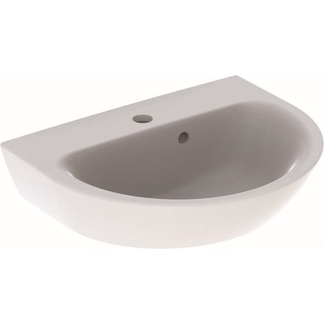 Lave-mains Geberit Renova, Blanc, 50x17.3x40cm, troude robinetterie au centre