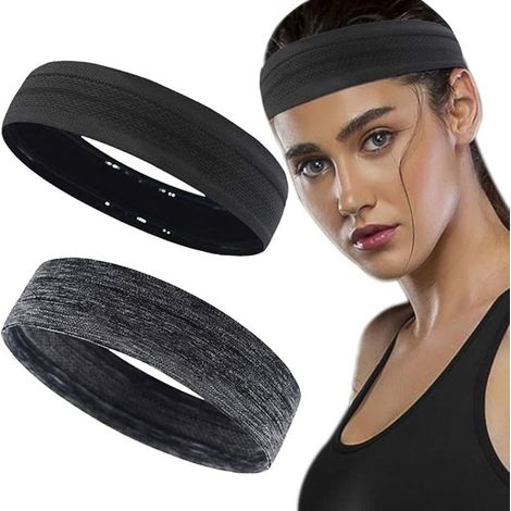 MINKUROW 2pcs Della Fascia Delle Donne Di Allenamento Della Fascia Fasce Per Capelli Fasce Elastiche Dei Capelli Della Fascia Copricapi Per Gli Sport Di Yoga Quotidiani (1/5)