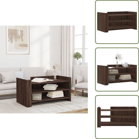 The Living Store Table basse chêne marron 100x50x50 cm bois d'ingénierie - Table Basse - Meuble Salon - Table D'appoint - Table Design - Table Industrielle (1/5)