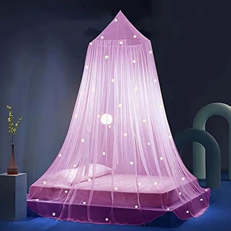 Dosel para cama, estrellas fosforescentes, poliéster 15D, protección contra insectos, habitación infantil (1/5)