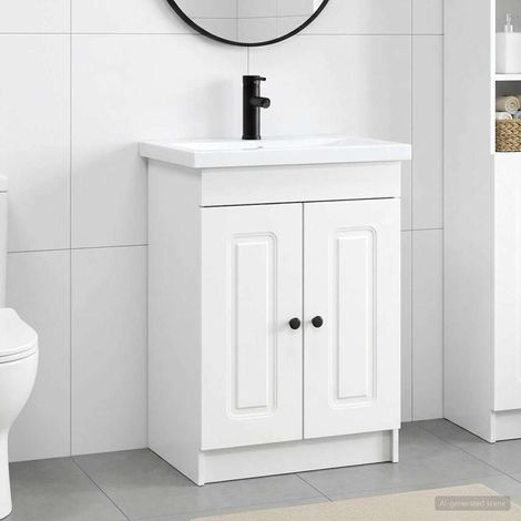 vidaXL Badezimmermöbel-Set Weiß 78,5 x 37,5 x 81 cm Holzwerkstoff (1/5)