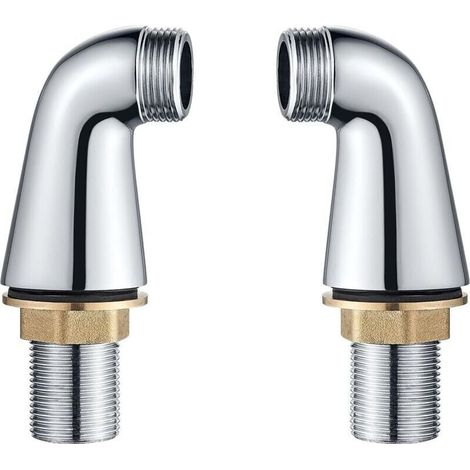 Robinet de baignoire sur plan, robinet de baignoire standard, colonne de douche, pieds adaptateur, rallonge, corps en laiton massif, finition chromée, G3/4 (1/4)