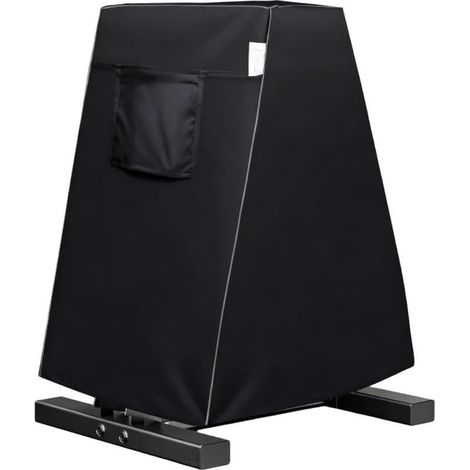 Housse pour porte-haltères triangulaires en tissu Oxford résistant à la poussière avec cordon d'aération et cordon de serrage réfléchissant 76 46 96 cm Noir Poignée facile (1/5)