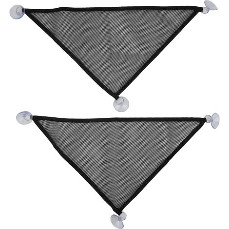 Set mit 2 Reptilienhängematten, dreieckige Netzhängematte mit Saugnäpfen für Leguane, Anolis, Geckos und Schlangen, schwarz, Größe L.