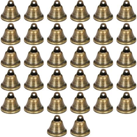 32 Pièces Petites Cloches Vintage Bronze Grelots Mini Clochette Artisanat Bricolage pour la Décoration de la Maison Noël Mariage (1/5)