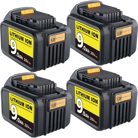 4-Pack Für DeWalt 18V XR Akku 9.0 Ah Li-Ion Batterie DCB184 DCB180 DCB181 DCB182 DCB200 DCB201 DCB204 DCB184-XJ mit LED-Anzeige