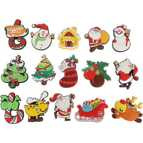 15-teiliges Weihnachtsgeschenk für Erwachsene: Kühlschrankmagnete, Kühlschrankaufkleber, Kühlschrankmagnete, Spielzeug-5x3cm-Colorful (1/3)