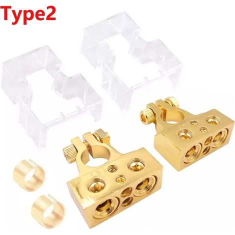 Kit universale di connettori per terminali batteria auto 1 coppia Morsetto per batteria modificato per autoradio Morsetto per polo batteria 2/4/8/10 AWG per auto