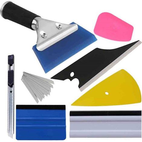 Kit Film Vinyle Fenêtres Voiture - Raclettes Et Racleurs Pour Installation - Usage Automobile - 8 Pièces