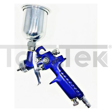 MINI AEROGRAFO HVLP SERBATOIO SUPERIORE METALLO 100ml 120CC PISTOLA (1/5)