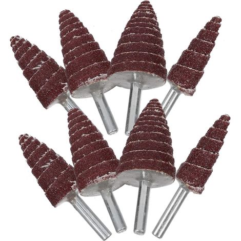 8pièces Roues à Lamelles Coniques Meules Abrasives De Rechange Assortiment De Roues Pour Outils Rotatifs Petites à Lamelles Rotatives Têtes De Meulage (1/5)