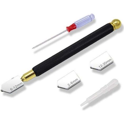 Professioneller Glasschneider, Glasschneidwerkzeug, Stiftform, Glasstärke 2–20 mm, geeignet zum Schneiden von Glas, Fliesen, Spiegeln und Mosaiken – Crezuo