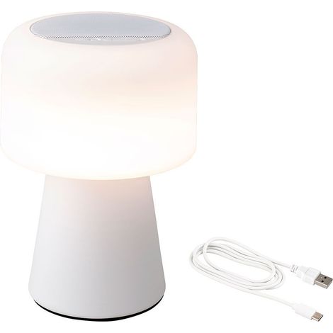 LED-Lampe mit Lautsprecher für Außen- und Innenbereich, Farbe Weiß, 22,5 cm, Bluetooth wiederaufladbar 894417 (1/2)