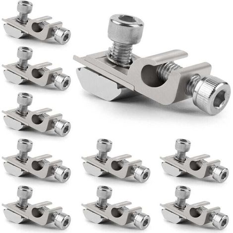 10 clips de mise à la terre photovoltaïques en aluminium, clips de fixation pour panneaux solaires, rondelles de mise à la terre pour panneaux solaires, kits de support photovoltaïques, bornes de mise