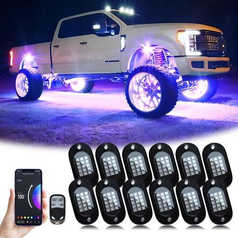 RGB LED Rock Lichter 12er Set mit App-Steuerung & Musikmodus (1/5)