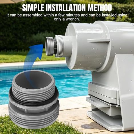 Adaptateur Tuyau Piscine, Raccord de Pompe à Piscine Avec Joint pour Connecteur de Tuyau de Piscines 40 mm à 1 1/2 Pouces Compatible Pompes à Filtration Intex (1/3)