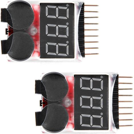 STÜCKE RC Lipo Batterie Monitor Alarm Tester Checker Niederspannungsalarm Summer mit LED-Anzeige für 1-8S Lipo LiFe LiMn Li-Ionen-Batterie