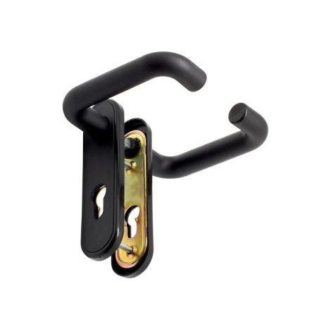 Manivela Puerta Acero Plastico Negro Antipanico Bocallave