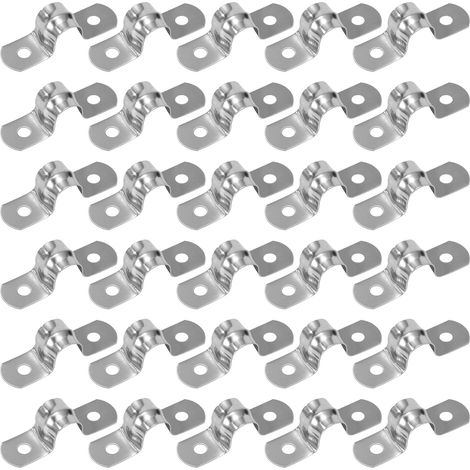 Collier de Serrage en U 10mm Collier de Serrage Inox pour Tuyau Durite Pince Anneau Fixation 30 Pièces (1/5)