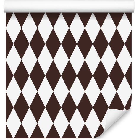 Carta da parati Arlecchino con diamanti, grigio chiaro e bianco, 50x1000 cm (1/5)