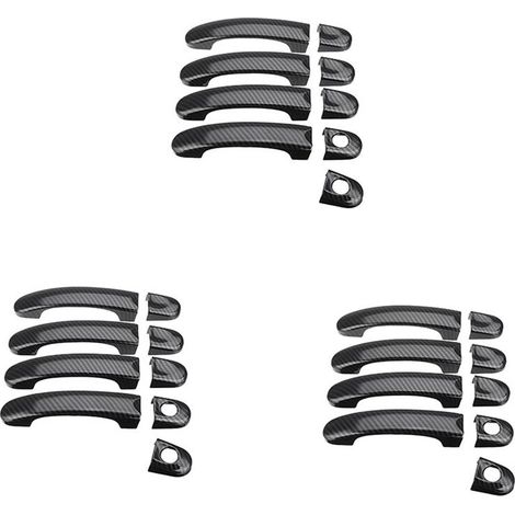 Juego de 27 piezas de embellecedores cromados ABS para manijas de puertas de TRANSPORTER T5 T6 CADDY VAN 2003-2015, estilo fibra de carbono.