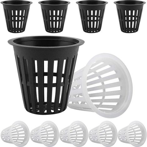 SHINING HOUSEHydroponiques Plastique Pot Plantation Hydroponique Réutilisable Panier Plante Aquatique pour Culture Hydroponique aéroponique, Plantation de Fleurs, Jardinage 50Pcs(25 Noir,25 Blanc)5.55 (1/5)