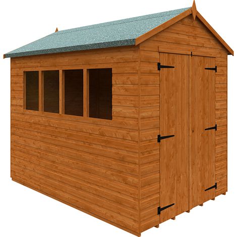 9 x 6 Feet Workshop 12mm Shed - Solid Wood/Softwood/Pine - L265 x W175 x H240.5 cm - Burnt Orange