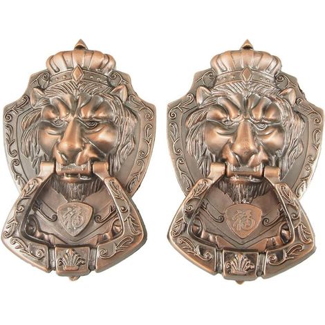Antique Style Kupfer Ton Löwenkopf Design Schublade Ring Zuggriff Knopf 2 Stücke (8a202fa98cd94ca6b6