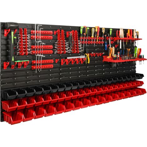 Panneau d'outils d'atelier 172x78 cm +61 plateaux (1/5)