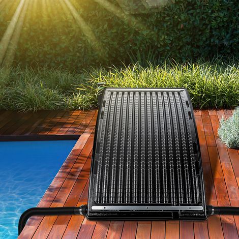 SWANEW Riscaldatore solare per piscina nero Tappeto riscaldante Assorbitore solare 110 x 69 x 14 cm (1/5)