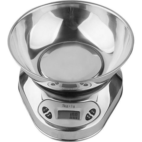 [JAMAIS UTILISÉ] Bol en acier inoxydable, salade de fruits cuits au four, gâteau aux œufs, compteur d'aliments supplémentaires, appareil de pesage pesant des grammes, petite balance électronique de cu (1/4)