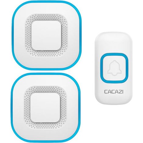 Sonnette 300M Gamme Smart LED Door Bell 38 Carillons 4 Volume,Blanc-1 bouton 2 sonnette (1/5)