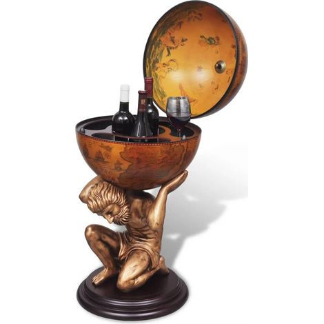 Maison Exclusive - Bar a Globo Portabottiglie Vino Design Atlas 42x42x85 cm