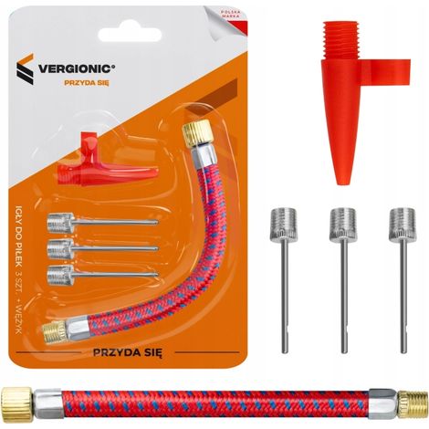 Aiguilles de gonflage pour ballons, lot de 3 avec tuyau (1/3)
