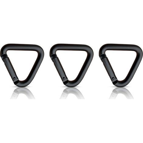 Set of 3 triangular carabiners with snap hooks and carabiners (1/5)
