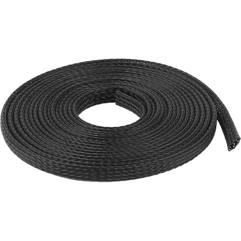 10mm Manchon de Câble Gaine Tressée Extensible PET Fil Rangement Câble Souple Ajustable Tube de Métier à Tisser Protection Câbles Longueur 10 Mètres (1/5)