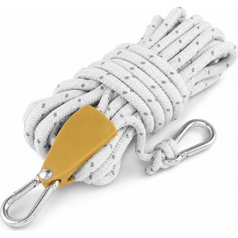 Corde hauban réfléchissante 6 mm x 5 m pour tente blanche (1/5)