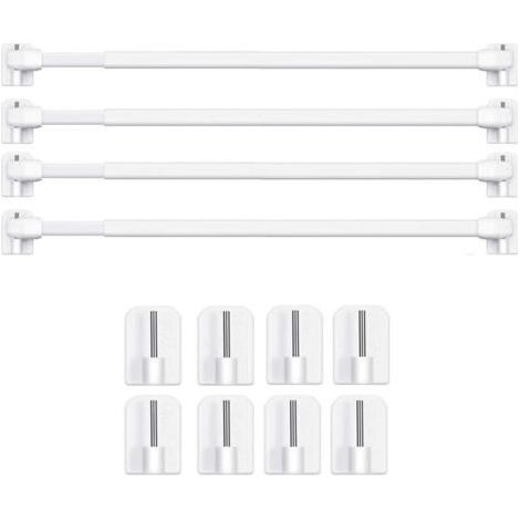 Barres de Vitrage Extensible Tringle Rideau Sans Percage pour Fenetre Pvc pour de Tringle à Rideau Adhésive (4PCS-40-60CM) (1/4)