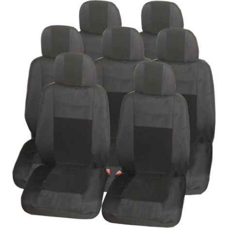 Sitzbezüge für VW Touran, Sharan, Ford Galaxy, Citroën C8, Peugeot 307SW, Citroën C4, Peugeot 806, 807, Lancia Phedra – Schwarz