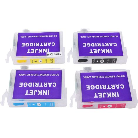 Cartouches d'encre de remplacement pour Epson T0711/T0712/T0713/T0714 (cartouches de recharge 4 couleurs) (1/5)