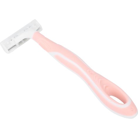 Rasoir Femme Portable Acier Inoxydable Rose Manuel Épilation Corps Durable Lame de Rasage Sèche (1/5)
