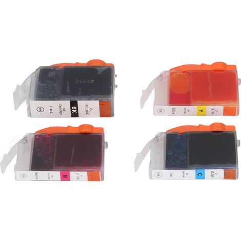 Cartouches d'encre de rechange compatibles pour imprimantes PIXMA IP4200, IP4300 et IP4500 (4 couleurs) (PGI-5BK CLI-8C MY) (1/5)