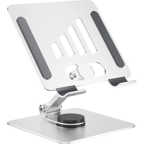 Support Tablette, Support Téléphone en Aluminium, Base pliable portative, support réglable, Convient aux téléphones portables (1/5)