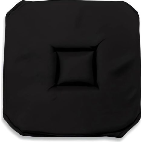 1 Galette De Chaise, Tissu Gobelin, Polyester Noir, 40x40x3 Cm, Pour Salle À Manger