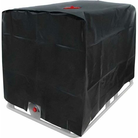 Housse pour réservoir d'eau, housse pour réservoir IBC de 1000 L, matériau imperméable, housse en polyéthylène, résistante à la poussière, aux UV et à la pluie (116 x 100 x 120 cm) (1/4)
