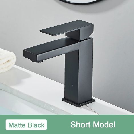 WASCHTISCHARMATUR Heißes Kaltes Wasser Mixer, Schwarz