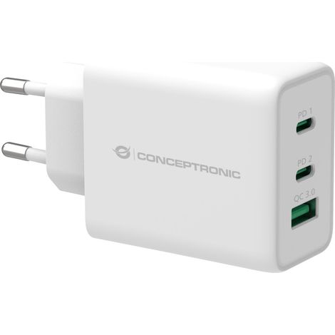 Conceptronic ALTHEA12W Caricatore Universale Bianco 5V 2 USB-C (1/4)